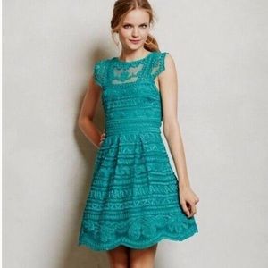 Yoana Baraschi Teal Lace Dress (Anthro)